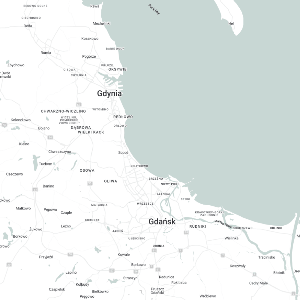 Mapa obsługi - Trójmiasto